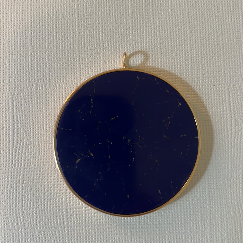 Lapis Gold Plated Art Deco Pendant- New- Custom Made - Picture 14 of 17